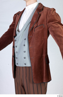  Photos Man in Historical Dress 42 20th century brown jacket historical clothing upper body 0002.jpg